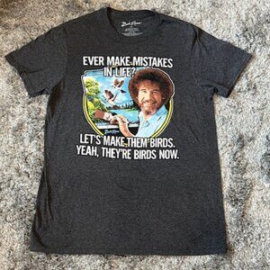 Bob Ross T-Shirt Women's Gray  Size Small